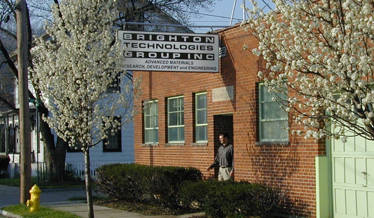Giles Dillingham stands outside the first Brighton Science office, called Brighton Technologies Group Inc.