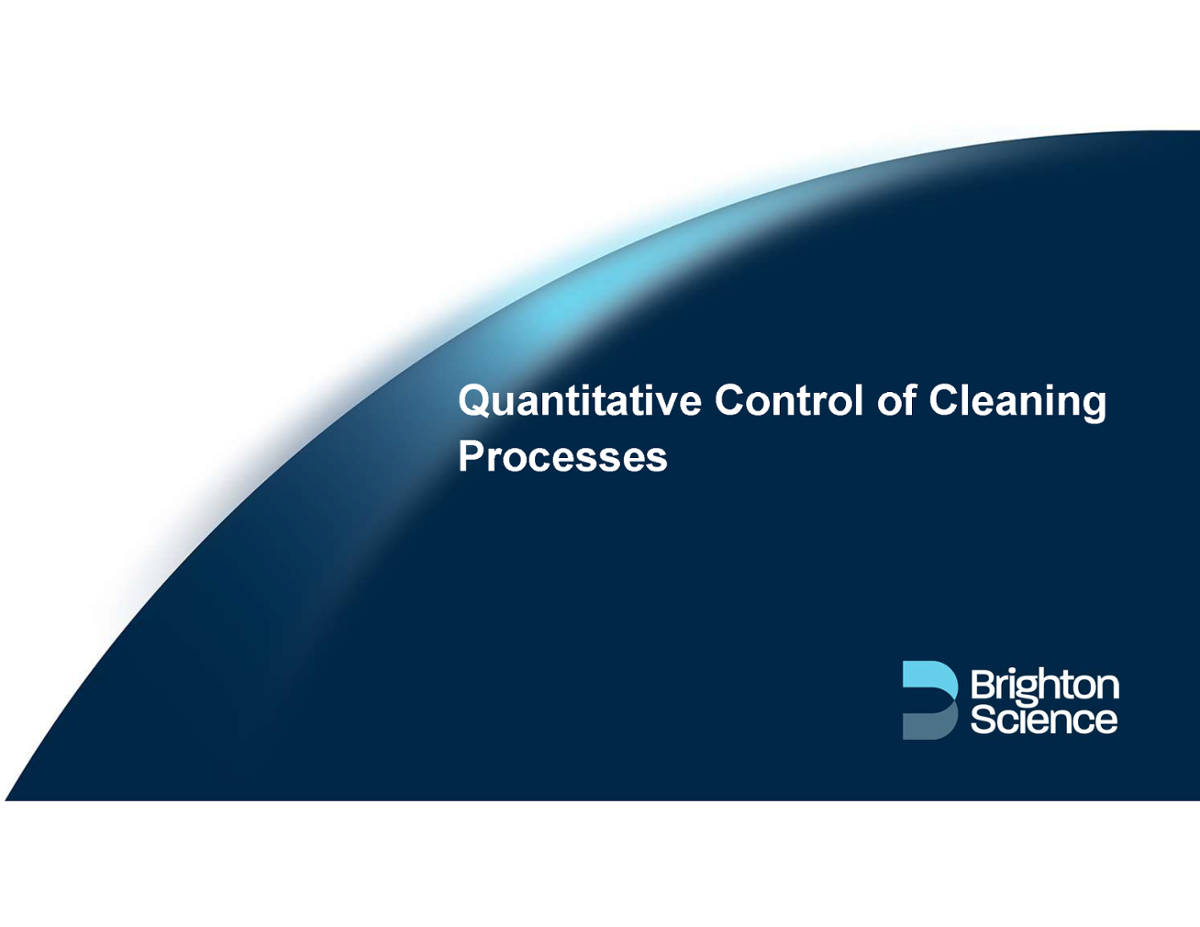 Webinar: Quantitative Control of Cleaning Processes